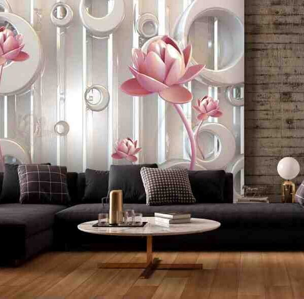 Asian Paints Peel & Stick Circle of Life Wallpaper - Grey color wallpaper  with circular geometric design - Self adhesive, water-resistant, easy to  apply for multi-surface usage